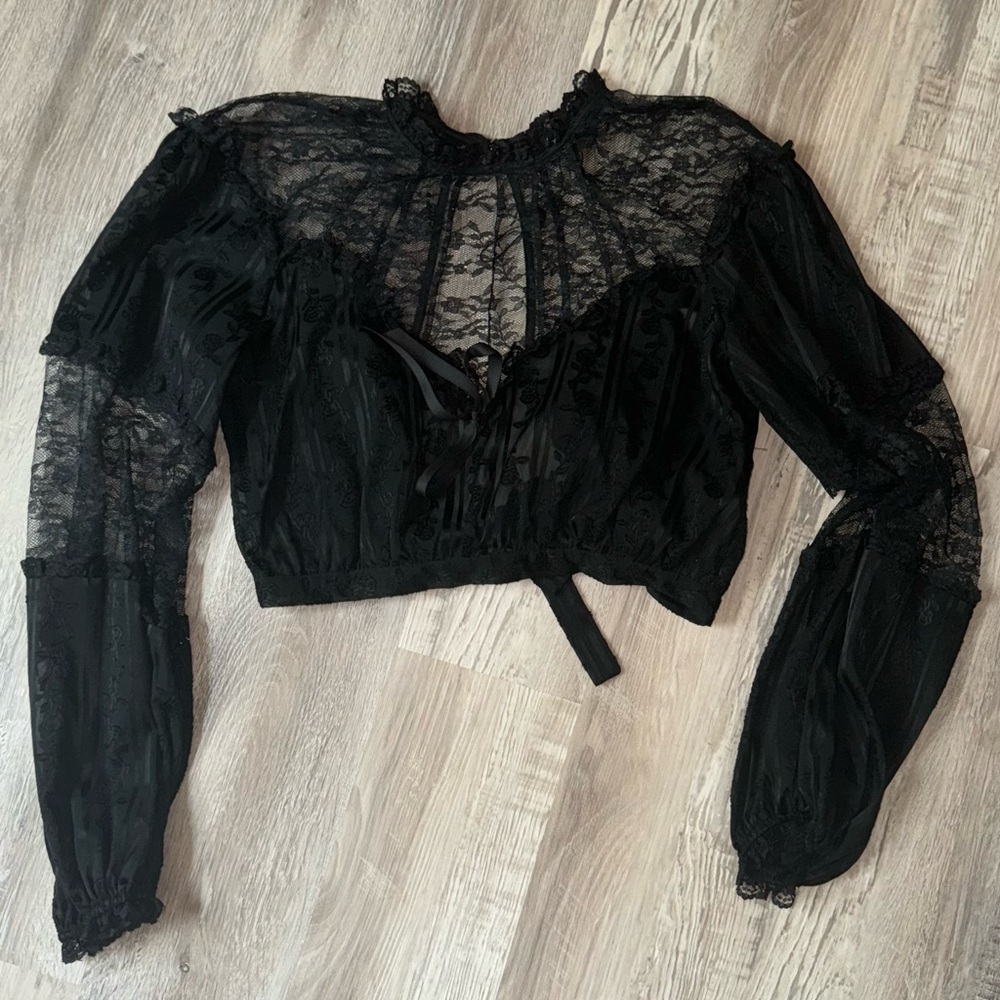 NWOT Black lace For Love and Lemons top